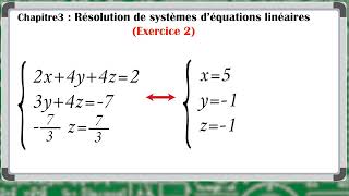 Chapitre 3 : Résolution de systèmes d’équations linéaires - Exercice 2