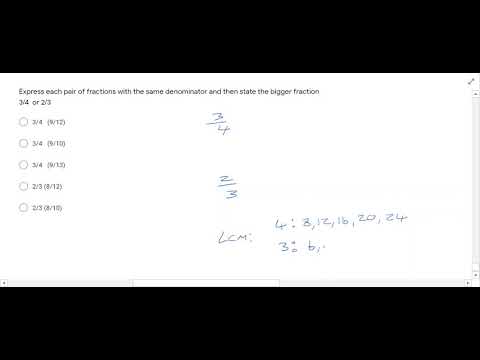 Comparing Fractions with different denominators - YouTube