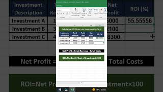 Calculating ROI (Return on Investment) in Excel | Easy Excel Formula Tutorial
