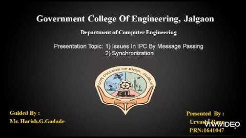 Message Passing: Issues in IPC and Synchronization