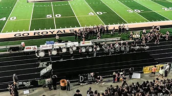 Roy High School Drumline playing at half time 8-30-24