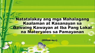 Natatalakay ang mga Mahalagang Kaalaman at Kasanayan sa Gawaing Kawayan  |  (EPP5IA-0a-1) by Teacher Sheryl Rivera 3,687 views 2 years ago 2 minutes, 36 seconds