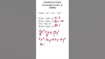 ASVAB/PiCAT Math Knowledge Practice Test Question: Factoring #acetheasvab with #grammarhero #afqt