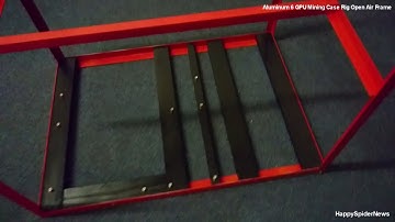 Aluminum 6 GPU Mining Case Rig Open Air Frame For ETH/ETC/ ZCash / Monero