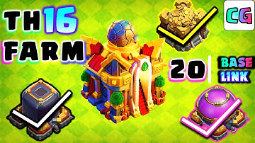 COC TH16 FARMING BASE 2025 anti Dark Elixir, Gold and Elixir! Best TH16 Farm Base Link
