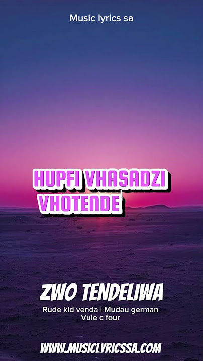 @RudeKidVenda Vhadau germany vule c four Zwo tendeliwa #musiclyricssa #duet #betway #hollywoodbets