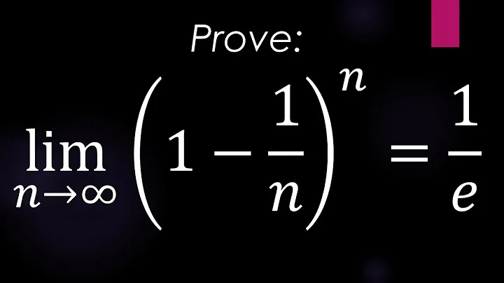 Limit (1-1/n)^n = 1/e as n approaches to infinity Proof |Mad Teacher