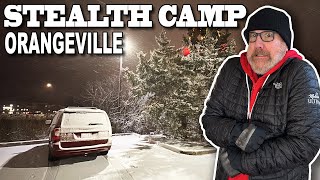 Stealth Camping in Orangeville on a Very Cold Night