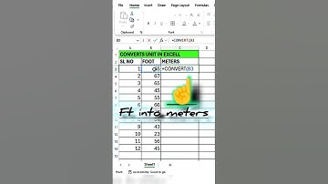 How To Convert FT Into METERS #excel #exceltips#exceltricks#trending#tricks#trendingshorts#youtube