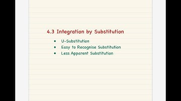 4.3 Integration by Substitution