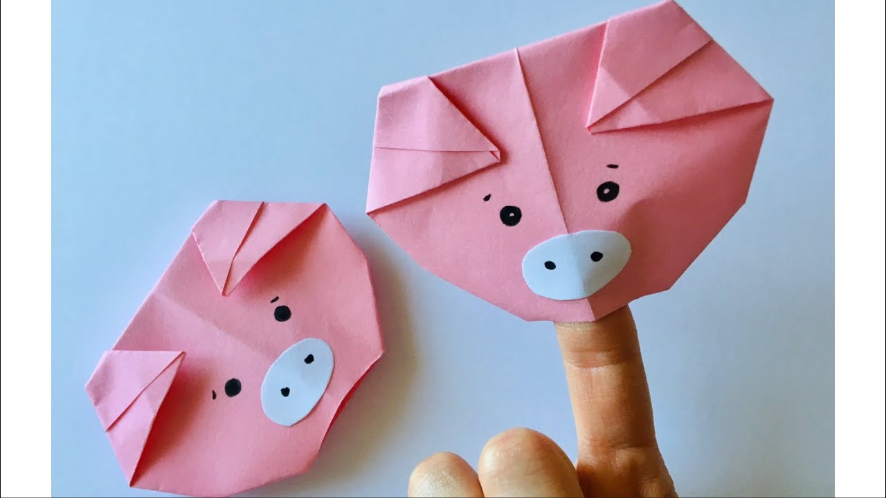 Pig folding paper. Origami pig. Animals around the house 4 # - YouTube