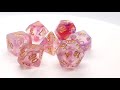 Luminous - Red Ruby - Old School 7 Piece DnD RPG Dice Set