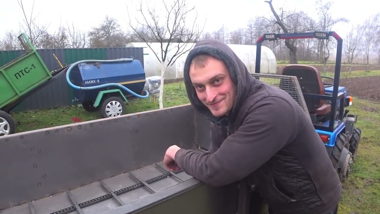 закончили навозарасбрасыватели роу 1 для минитракторов