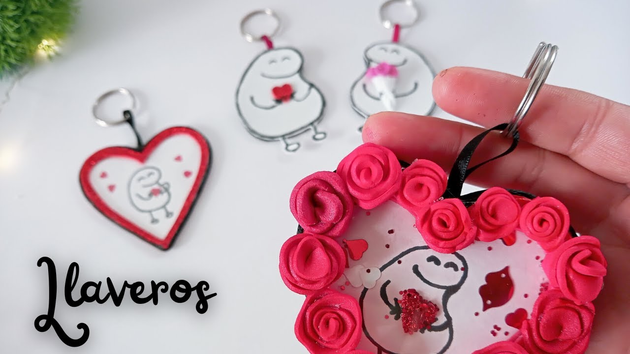 💗Detalles para San Valentín/ Llaveros en forma de corazón para día del amor y la amistad
