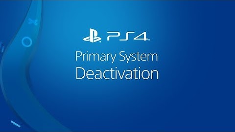 PS4 Primary System Deactivation