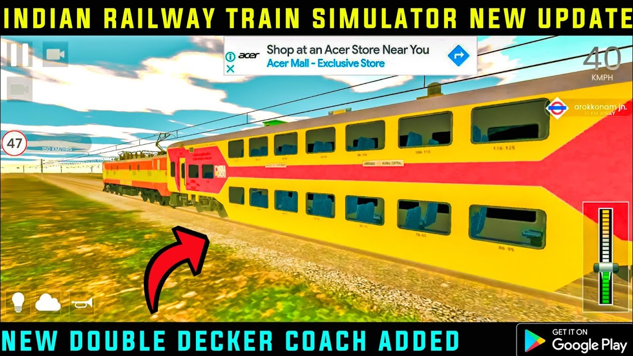 🚂 Indian Railway Train Simulator New Update | Double Decker Coach ...