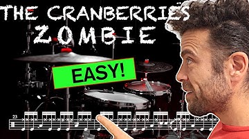 The Cranberries - Zombie - Drum cover (with scrolling drum score)