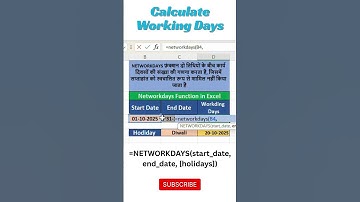 NETWORKDAYS Function in Excel | How to Calculate Working Days Easily #excelforbeginners #excel