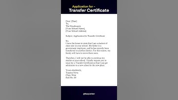Application for Transfer Certificate | Easy & Full Marks Format for Students