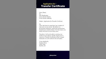 Application for Transfer Certificate | Easy & Full Marks Format for Students