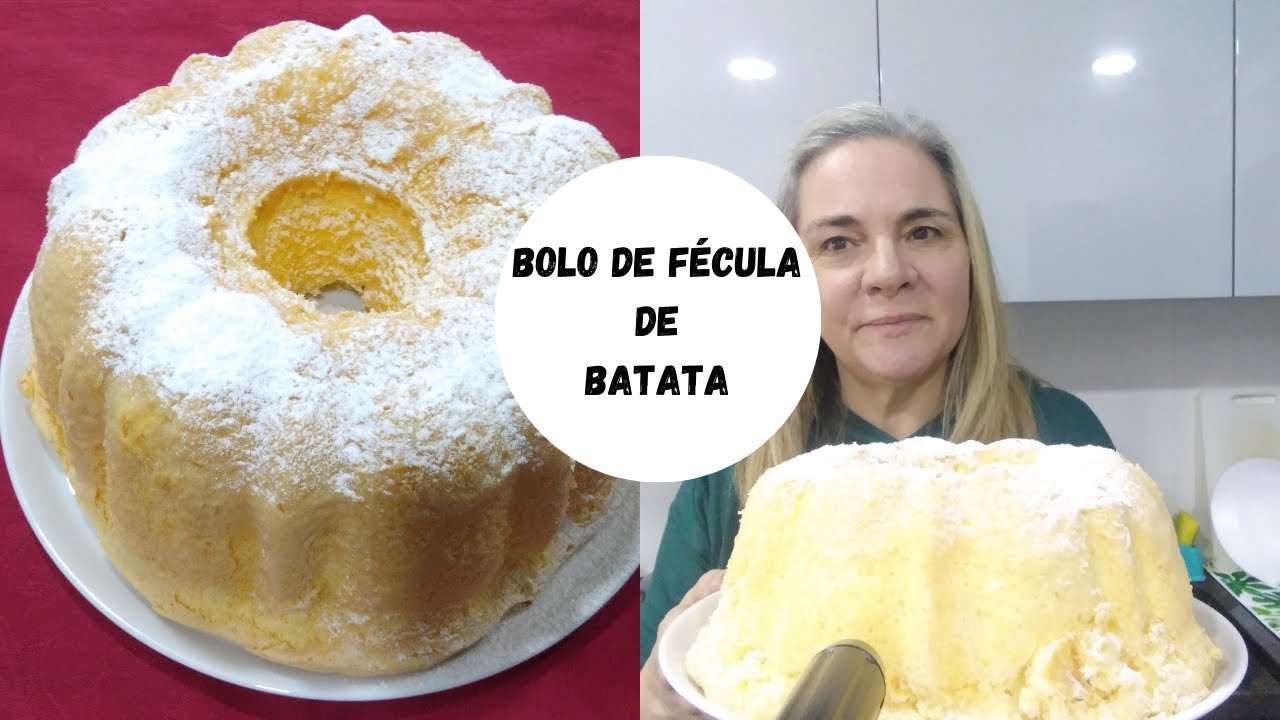 Bolo de fécula de batata. Delicioso e muito fofo.