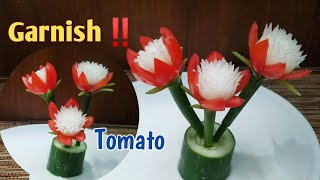 Garnish Tomat Tema Merah Putihhiasan Tumpeng Hut Ri 78tomato Flower Garnish
