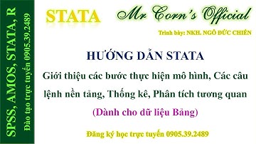10.03.2023 Hướng dẫn STATA | Các bước thực hiện mô hình, Các câu lệnh nền tảng, Thống kê, Tương quan