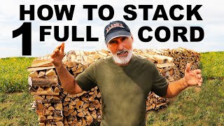 HOW TO STACK A FULL CORD OF FIREWOOD... THE EASY WAY!