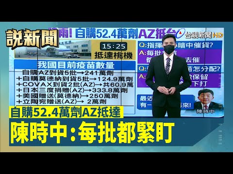 自購52.4萬劑AZ抵達 陳時中:每批都緊盯【說新聞追真相】