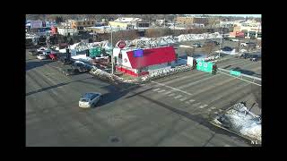 Short Eastbound oil train at Moorhead, MN on MNDOT traffic cameras 3/29/23