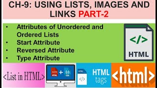 CLASS 7 | CH-9: HTML PROGRAMMING | USING LIST, IMAGES AND LINKS | Part-2 | TYPE ATTRIBUTE