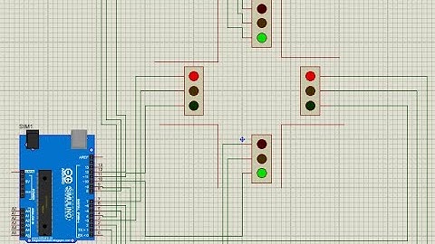 Simulasi Traffic Light simpan 4 menggunakan proteus