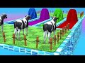Animal Fountain Crossing Video | Cow's coloring video |MZTive