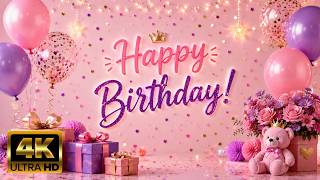 🎉 Happy Birthday Girl Screensaver | 4 Hours of Celebration Music, Balloons & Confetti 🎈