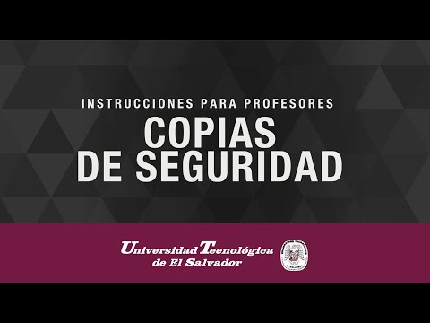 VIDEO TUTORIALES UTEC VIRTUAL - CREACIÓN DE COPIAS DE SEGURIDAD