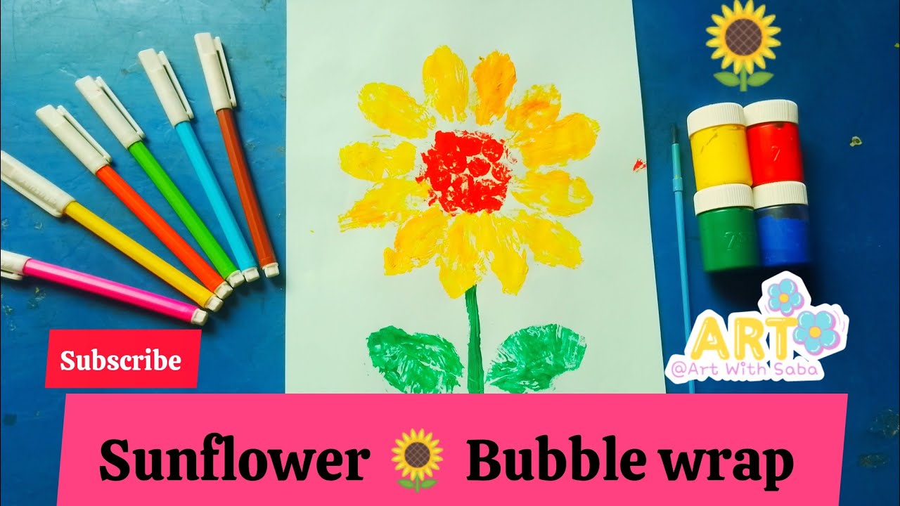 how to make sunflower🌻//leaf printing of sunflower//DIY of sunflower ...
