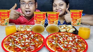 SPICY CHICKEN CUP NOODLES CHICKEN PIZZA JOL FUCHKA EATING CHALLENGE // food family blogs
