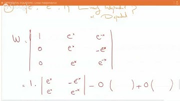 EX 5 How to show that 3 functions are Linearly Independent by finding Wronskian