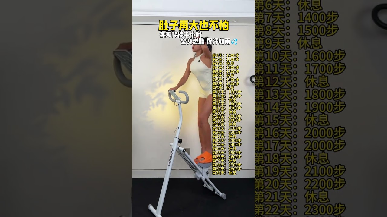 如果你能堅持每天爬樓30分鐘,再大的肚子也能擁有腹肌馬甲線,在家就用這個爬樓機輕松完成,掌握臀腿發力,核心收緊,不傷膝蓋不傷腰 #爬樓梯 #瘦肚子 #空腹爬樓 #爬樓機 縮圖