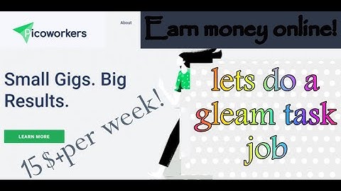 Lets do an easy Gleam job|Picoworkers|Easy online jobs