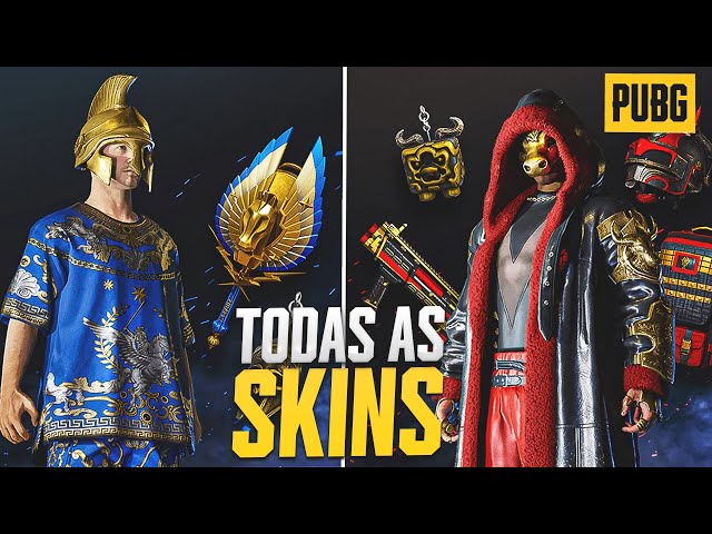 TODAS AS SKINS DA ATUALIZAÇÃO 33.2 PUBG - PRIMEIRA SKINS DE