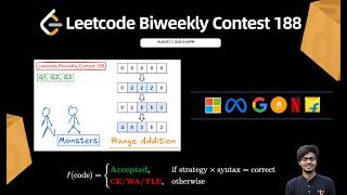 Leetcode Biweekly Contest 188 || Q1, Q2, Q3, Q4 || Range Addition, Monsters, Adhoc, DP || Watch 2X 🚀 screenshot 1