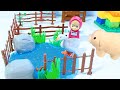 Маша помогает обустраивать ферму для домашних животных Мультик с игрушками