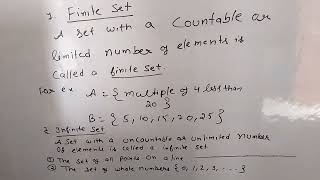 Types of Sets Finite Set and Infinite Set