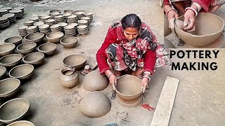 Amazing Primitive Skills of Village Potter. (Pottery Making With Clay)