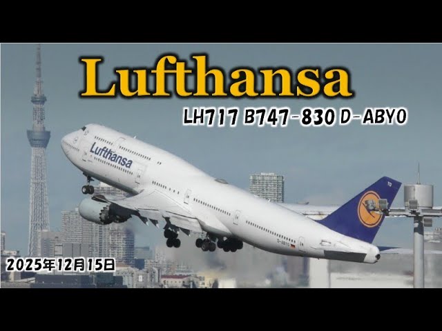 ✈[4K] やっぱりジャンボがいい Lufthansa B747-8I D-ABYO takeoff