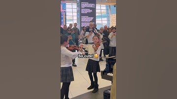 11 and 8-year old PRODIGY SISTERS play Vivaldi Winter with me on the violin in Rome Airport! 🎻😍
