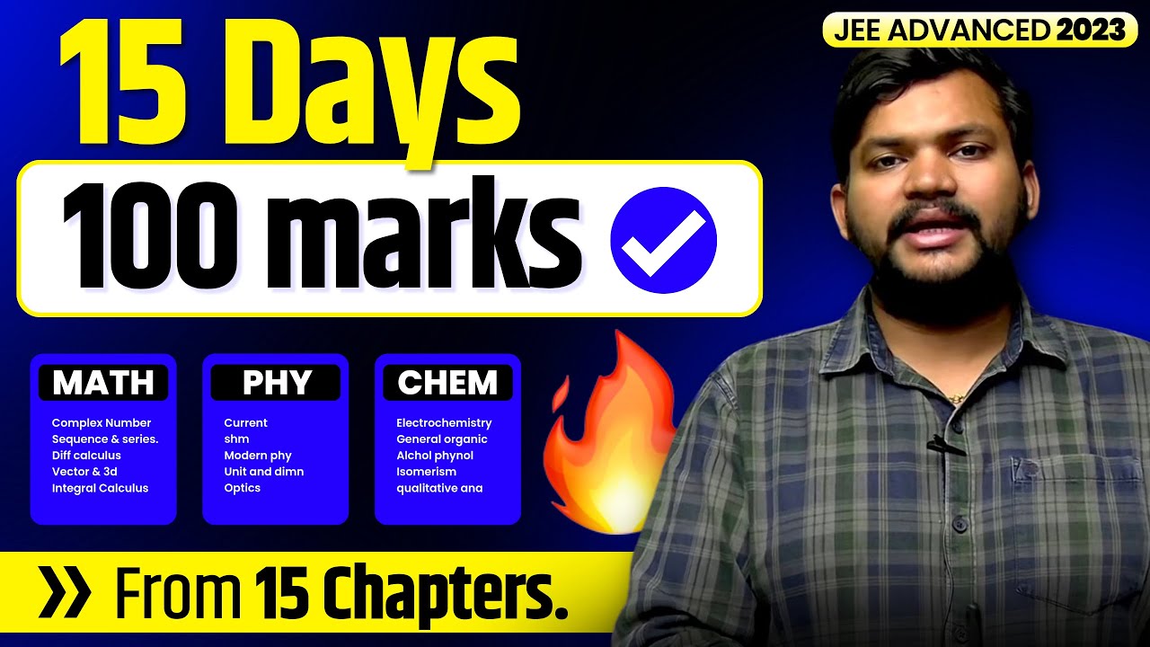 15 Days | 15 Chapters | 100 Marks | JEE Advanced 2023 | Must do ...