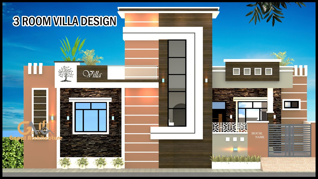3 Room House Design In Village 3d
