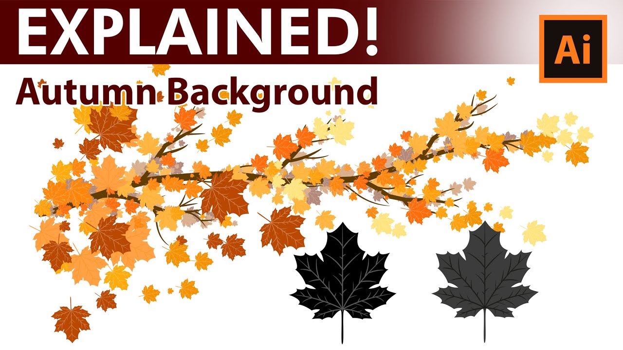 ใบไม้ vector  New Update  How to create custom Autumn leaves brushes in Adobe Illustrator